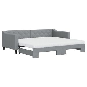 vidaXL Divano Letto Estraibile Materassi Grigio Chiaro 90x200 Tessuto