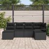 vidaXL Set di divani con cuscino 6 pcs Nero polyrattan