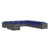 vidaXL Set Divani da Giardino 11 pz con Cuscini in Polyrattan Grigio