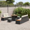 vidaXL Set Divano da Giardino 8 pcs Nero polyrattan