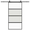 vidaXL Porta Scorrevole Ferramenta Nera 102,5x205 cm Vetro Temperato