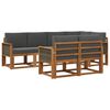 vidaXL Set di divani da esterno 7 pcs Naturale e Antracite Poliestere