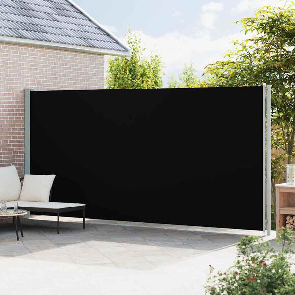 vidaXL Tenda Laterale Retrattile per Patio 220x600 cm Nera
