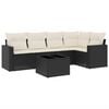 vidaXL Set Divano da Giardino 6 pz con Cuscini Nero in Polyrattan