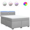 vidaXL Giroletto a Molle con Materasso Grigio Chiaro160x200 cm Tessuto