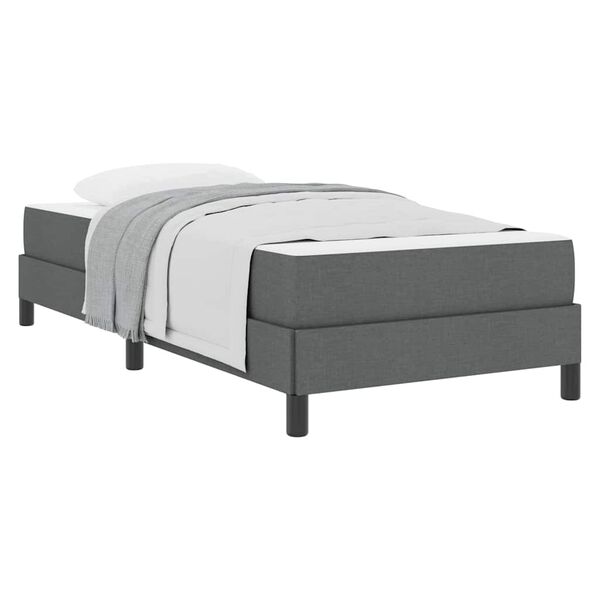 vidaXL Letto a molle con materasso Grigio scuro 80 x 200 cm Tessuto