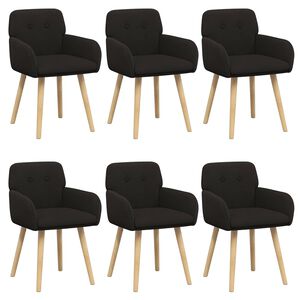 vidaXL Sedie da pranzo 6 pz Boucl&eacute; Nero 59 x 57 x 85 cm