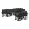 vidaXL Set di divani da esterno 8 pz Nero e Grigio scuro polyrattan