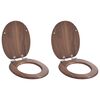 vidaXL Sedile del WC 2 pcs Marrone 44 x 38 cm Pannello MDF