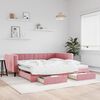vidaXL Divano Letto Estraibile con Cassetti Rosa 100x200 cm Velluto