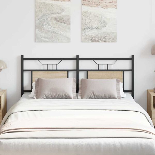 vidaXL Testiera di Ricambio Rovere Sonoma 137 cm in Legno Multistrato e Acciaio