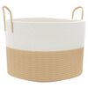 vidaXL Cestino Portaoggetti Beige e Bianco &Oslash;51x33 cm in Cotone