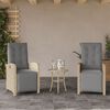 vidaXL Set da Bistr&ograve; 3 pz con Cuscini Beige Misto in Polyrattan