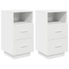 vidaXL Comodini 2 pz con 2 Cassetti Bianchi 36x36x68 cm