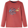 Maglietta Bambino Maniche Lunghe Rosso Bruciato 104