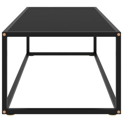vidaXL Tavolino da Salotto Nero con Vetro Nero 120x50x35 cm