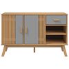 vidaXL Credenza OLDEN Grigia e Marrone 114x43x73,5 cm Massello di Pino