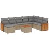 vidaXL Set Divano da Giardino 9 pz con Cuscini Beige in Polyrattan