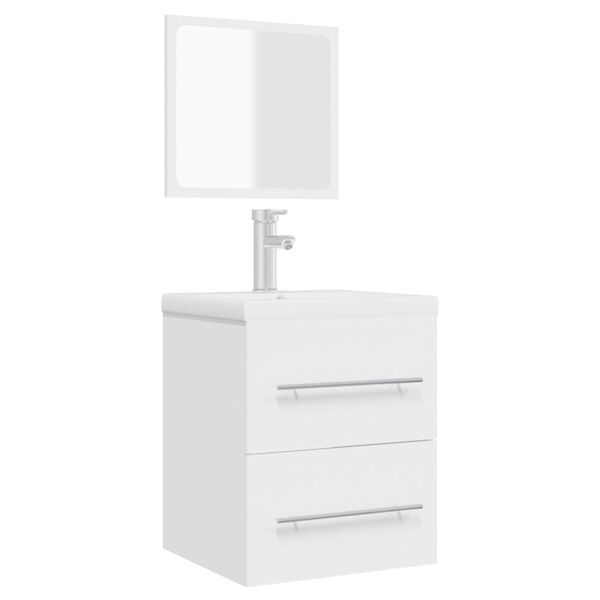 vidaXL Mobile da Bagno con Specchio Bianco 41x38,5x48 cm