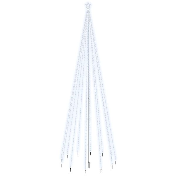 vidaXL Albero di Natale con Puntale Bianco Freddo 732 LED 500 cm
