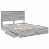 vidaXL Letto con Contenitore con testiera Grigio Sonoma 150 x 200 cm