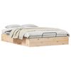 vidaXL Telaio del Letto Ottomano con Ripostiglio Naturale 135 x 190 cm