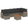 vidaXL Set Divano da Giardino 8 pz con Cuscini Grigio in Polyrattan