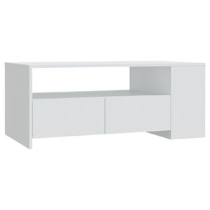vidaXL Tavolino da Salotto Bianco 102x55x42 cm in Legno Multistrato