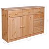 vidaXL Credenza con 6 Cassetti 113x35x73 cm in Legno Massello di Pino
