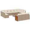 vidaXL Set Divani da Giardino 14pz con Cuscini in Polyrattan Beige