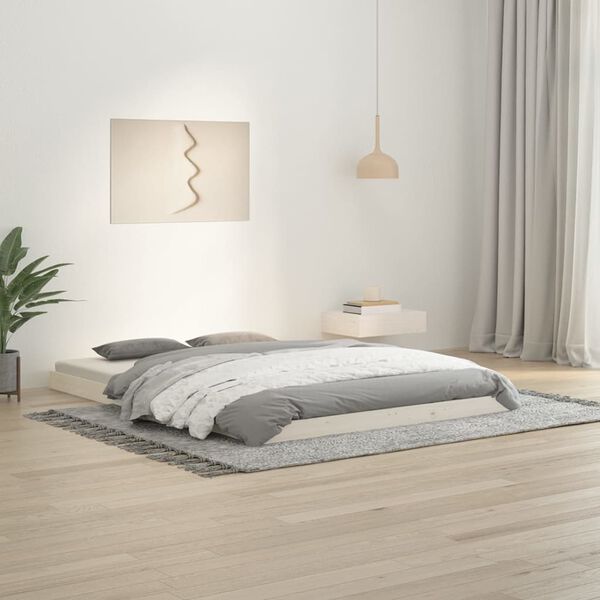 vidaXL Letto senza Materasso Bianco 135x190 cm Legno Massello di Pino