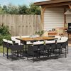 vidaXL Set da Pranzo da Giardino 11 pz con Cuscini in Polyrattan Nero