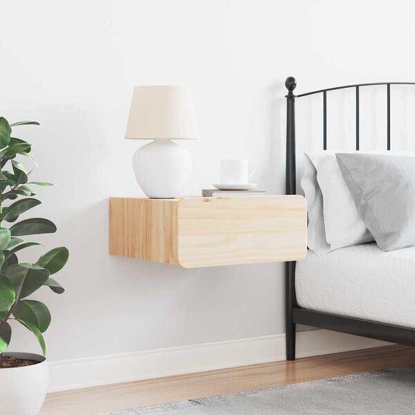 vidaXL Comodino Marrone 39 x 34 x 16,5 cm Legno di pino massello