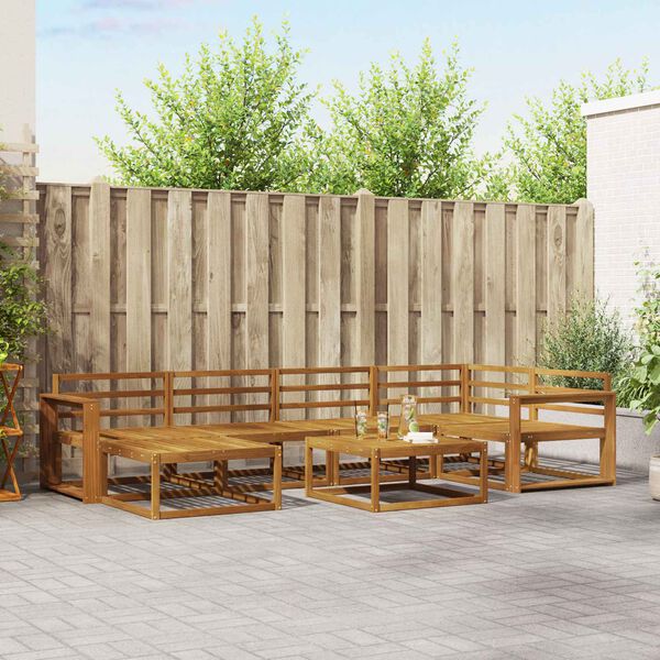 vidaXL Set di divani da esterno 7 pcs Naturale