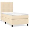 vidaXL Giroletto a Molle con Materasso Crema 90x190 cm in Tessuto