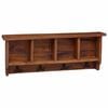 vidaXL Gruccia Marrone 70 x 11 x 27 cm Legno di Mogano Massello
