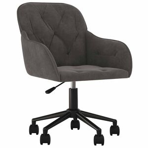vidaXL Sedia da Ufficio Girevole in Velluto Grigio Scuro