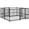 vidaXL Recinto per cani all'aperto Nero 192 x 192 x 100 cm Acciaio