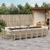 vidaXL Set da Pranzo da Giardino 17 pz con Cuscini Beige in Polyrattan