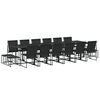 vidaXL Set da Pranzo da Giardino 17 pz Nero in Textilene