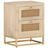 vidaXL Comodino 40x30x50 cm in Legno Massello di Mango e Ferro