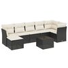 vidaXL Set Divani da Giardino con Cuscini 8 pz Nero in Polyrattan