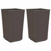 vidaXL Fioriere da Giardino 2 pz Marrone 32,5x32,5x57 cm in PP