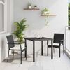 vidaXL Set da Pranzo per Giardino con cuscino 3 pcs Nero polyrattan