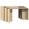 vidaXL Tavolini Impilabili 3 pz Rovere Sonoma in Legno Multistrato