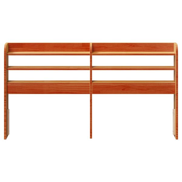 vidaXL Testiera con Ripiani Marrone Cera 120 cm Legno Massello di Pino
