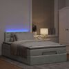 vidaXL Pouf Letto con Materasso e LED Grigio Chiaro 120x190cm Velluto