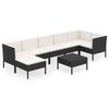 vidaXL Set Divani da Giardino 8 pz con Cuscini in Polyrattan Nero