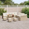 vidaXL Set Divano da Giardino con cuscino 14 pcs Beige Poly Rattan