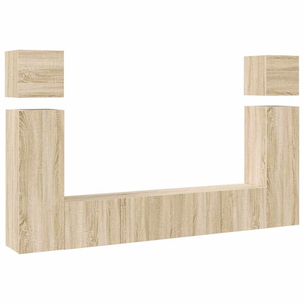 vidaXL Set di Mobili Porta TV 8 pz Rovere Sonoma in Legno Multistrato